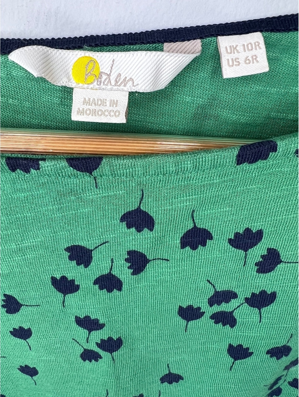 Boden Florrie Dress US 6 Regular Green Floral Cotton Short Sleeve Pockets Artsy - Picture 5 of 6